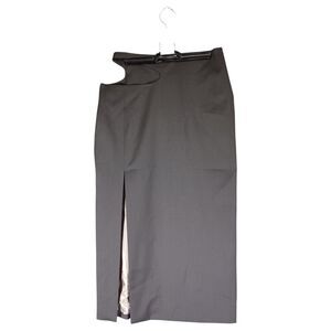 Low Classic Skirt Pencil Midi Grey Small Wool Blend
